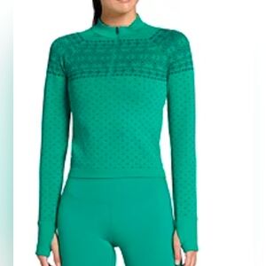 DSG Momentum Seamless 1/4 Zip Melted Emerald Fair Isle Arhletoc Top Size XL